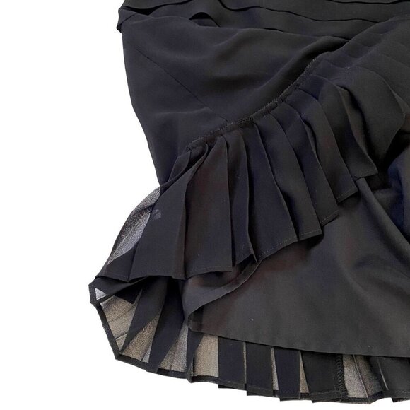 Banana Republic Pleated Chiffon Cami Sz XS Black Goth Romantic Feminine - Picture 8 of 12